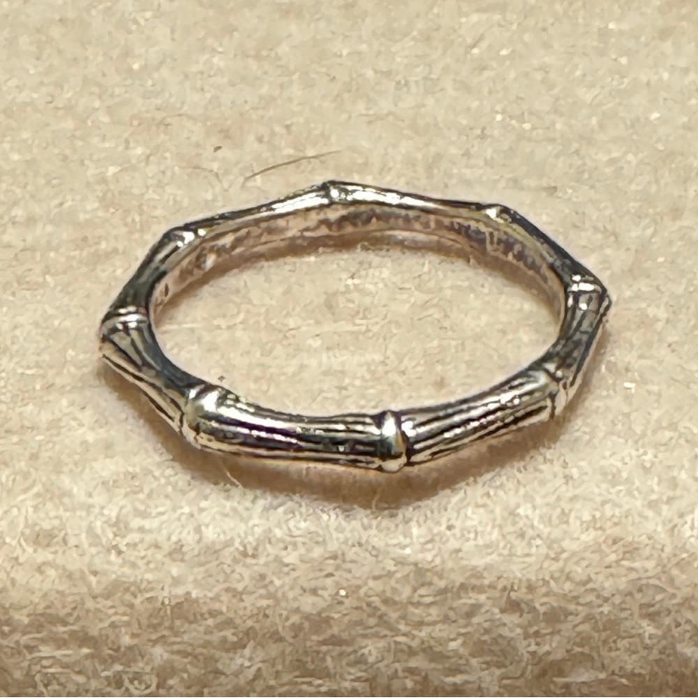 Silver Bamboo Style Ring - Picture 2 of 4